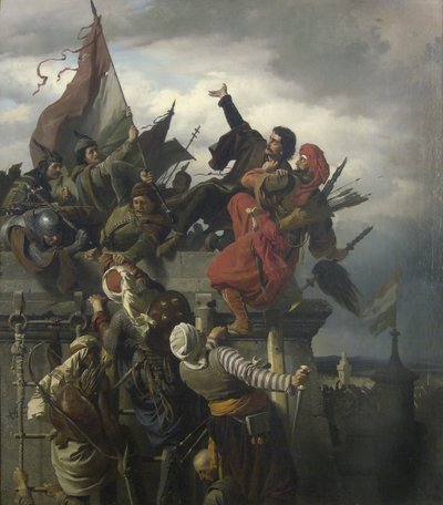 O auto-sacrifício de Titusz Dugovics, 1859 de Alexander von Wagner