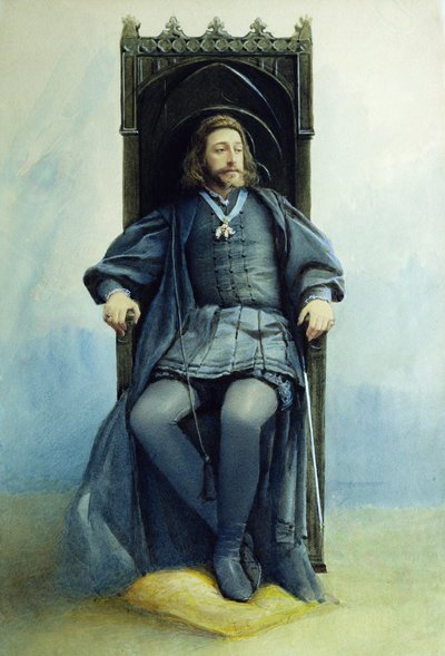 Grão-duque Konstantin Konstantinovich como Hamlet no teatro de William Shakespeare em 21 de fevereiro de 1899, 1899 de Sofia Ivanovna Kramskaya
