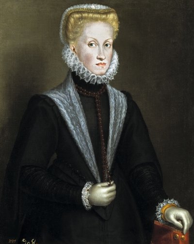 Retrato de Anna da Áustria 1549-1580, rainha consorte de Espanha e Portugal, 1573. de Sofonisba Anguissola