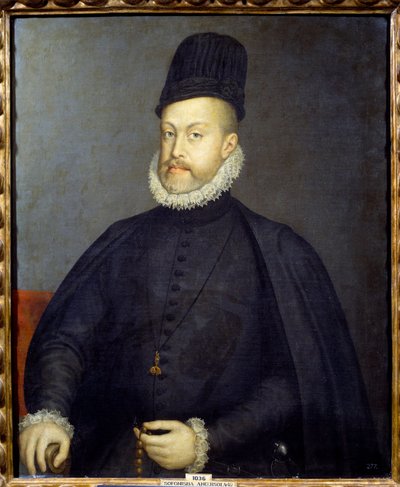 Retrato do Rei de Espanha Filipe II (1527-1598) Pintura de Sofonisba Anguisciola ou Anguissiola (1540-1625) de Sofonisba Anguissola