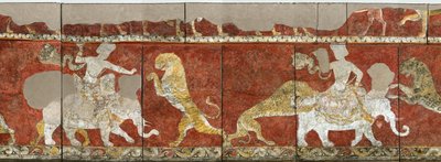 Sogdia - Sogdiana- Arte Sogdiana : Pintura de parede do Salão Vermelho do Palácio, em Varakhsha. Fragmento. Fresco, século 7-8, Ermida do Estado, São Petersburgo. de Sogdian Sogdian