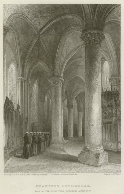 Catedral de Chartres, parte de trás do coro do corredor do norte de Do de Solomon Alexander Hart