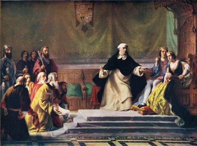 A Expulsão dos Judeus de Espanha, da "História das Nações de Hutchinson" (cor litho) de Solomon Alexander Hart