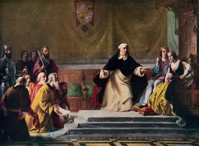A expulsão dos judeus da Espanha, 1492, ilustração da "História das Nações" de Hutchinson, c.1915 de Solomon Alexander Hart