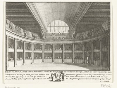 O Teatro de Jacob van Campen visto do palco, 1658 de Solomon Savery