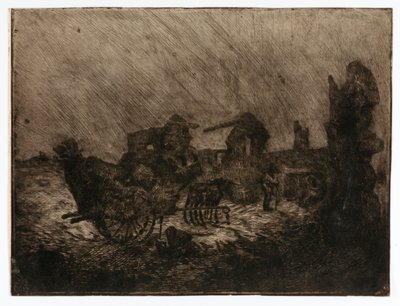 Carroça e ruínas de Solon H. Borglum