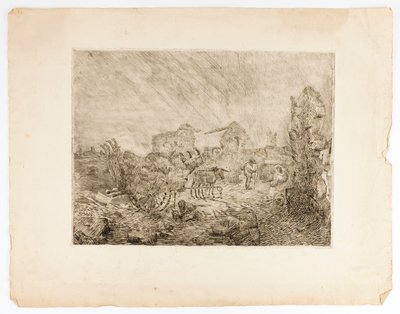 Carroça e ruínas de Solon H. Borglum