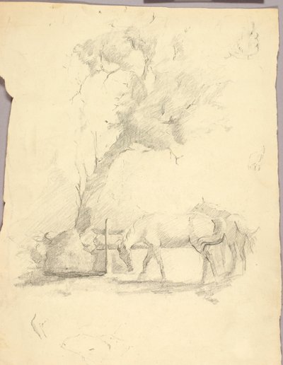 Cavalos e árvores de Solon H. Borglum