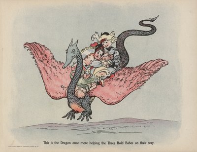 Ilustração para "Further Doings of the Three Bold Babes" (litografia a cores) de Sophia Rosamond Praeger