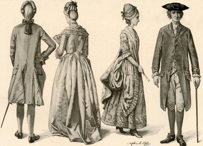 Roupa durante o reinado de George III, 1760-1776, 1903, 1937. de Sophie B. Steel