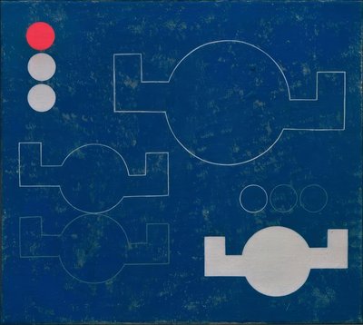 Composição angular círculo a braço em linhas e planos de Sophie Taeuber Arp