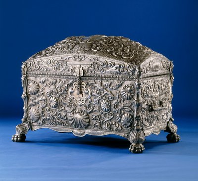 Um importante cofre de prata colonial espanhol, c.1800 (prata com base de madeira e interior de madeira) de South American School