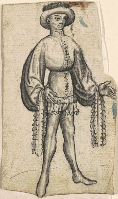 Um cortesão em pé de South German 15th Century
