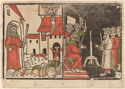 Massacre dos Primogênitos e Escuridão Egípcia de Spanish 15th Century