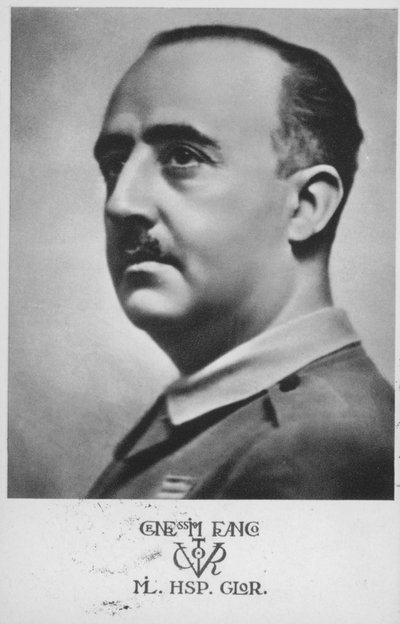 Francisco Franco, general e ditador espanhol (fotografia a preto e branco) de Spanish Photographer