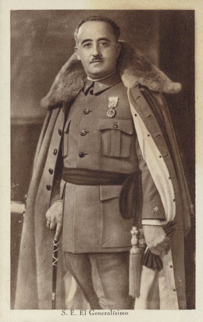 Francisco Franco, general e ditador espanhol (fotografia a preto e branco) de Spanish Photographer