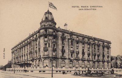 Hotel Maria Christina, San-Sebastien (fotografia a preto e branco) de Spanish Photographer