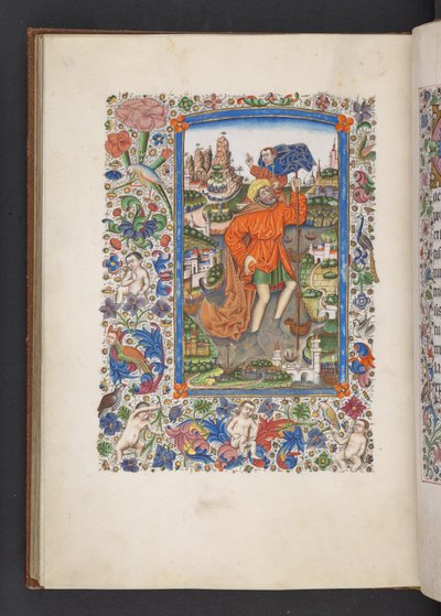 Acrescentar MS 50004 f.64v São Cristóvão carregando a Criança Cristo, 