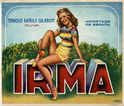 Imagem publicitária "Irma" para laranjas de Valência na Espanha de Spanish School