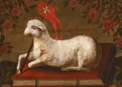Agnus Dei com bandeira da Ordem de São João de Spanish School
