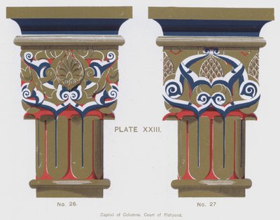 Capital de Colunas, Court of Fishpond (cor litho) de Spanish School