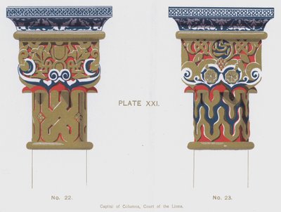 Capital de Colunas, Corte dos Leões (cor litho) de Spanish School