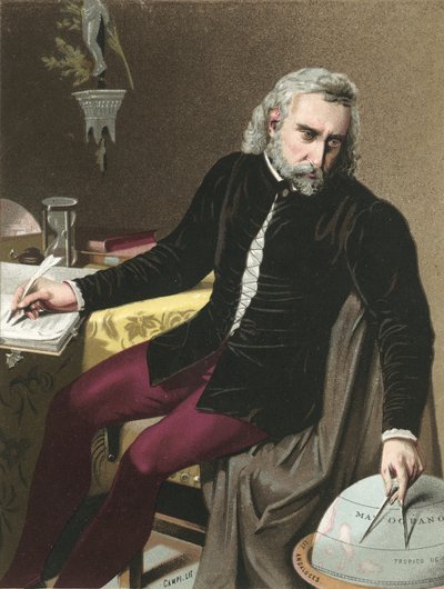 Cristóvão Colombo com globo de Spanish School