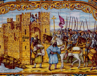 Conquista de Almeria pelos Reis Católicos em 1488 (cerâmica) (detalhe de 400253) de Spanish School