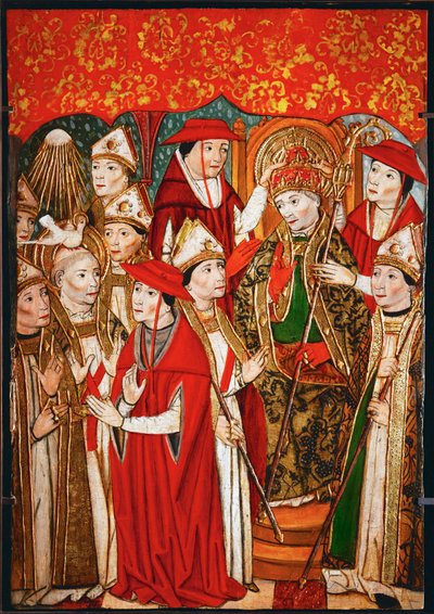 Consagração de um Papa (óleo sobre madeira) de Spanish School