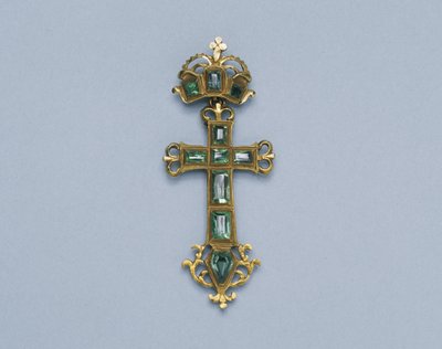 Cross Pendant, final do século 16 (ouro e esmeraldas) de Spanish School