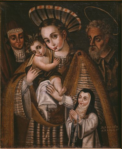 Ex voto, Sagrada Família com Santa Ana e a freira da Abadia, Ana de Ibaizabal de Spanish School