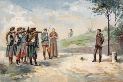 Execução pelo pelotão de fuzilamento do revolucionário republicano Froilan Carvajal, Espanha, 1869 de Spanish School