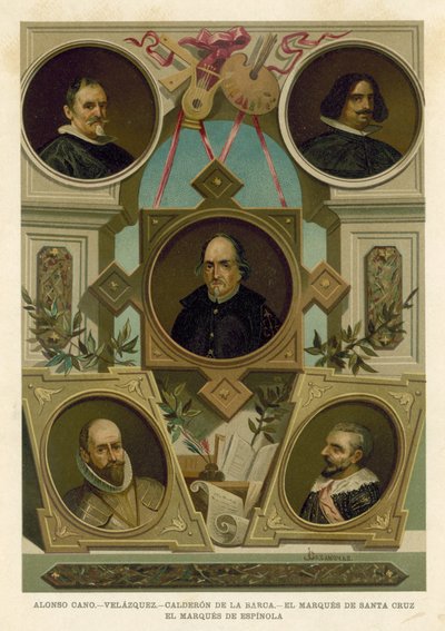 Famosas figuras históricas espanholas do século XVII de Spanish School