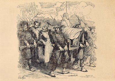 Primeira Guerra da Lista de Carros (1833-1840): O General de Carlist Tomas Zumalacarregui (1788-1835) feridos durante o Cerco de Bilbao de Spanish School
