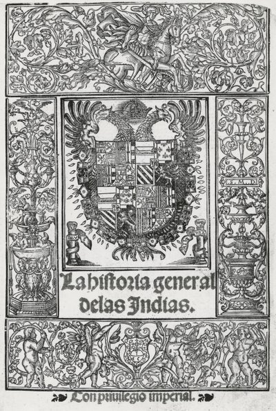 Frontispício de &39;The General History of the Indies&39; de Spanish School