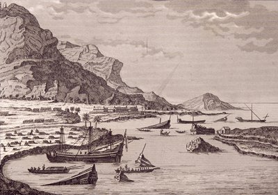 Hernan Cortes (1485-1547) ordena o naufrágio de seus navios, México, julho de 1519 de Spanish School