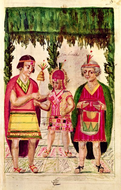 Ilustração de Cincheroca, da &39;História e Genealogia Real dos Reis Inca do Peru, de seus feitos, costumes, costumes e forma de governo&39;, conhecida como Codice Murua de Spanish School