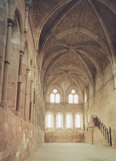 Interior do refeitório do mosteiro, 1215 de Spanish School