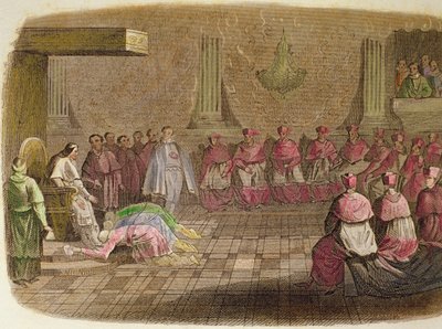 Embaixadores japoneses prostrados aos pés do Papa Gregório XIII em 1585 de Spanish School