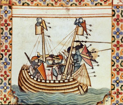 Les croises en route to besieging a Sarrazine fortress Detalhe de uma página tirada de um manuscrito do Cântico de Santa Maria, decora miniaturas dedicadas a Santa Maria e aos seus milagres, uma colecção de canções em vermelho sob o reg de Spanish School