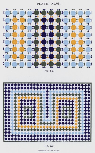 Mosaicos nas Banheiras (cor litho) de Spanish School