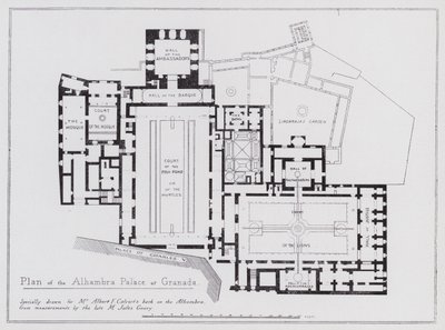 Planta do Palácio Alhambra em Granada (litho) de Spanish School