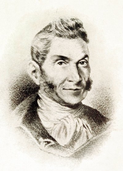"Retrato de Bartolome José Gallardo Blanco (1776-1852), intelectual espanhol" do século XIX (litografia) de Spanish School
