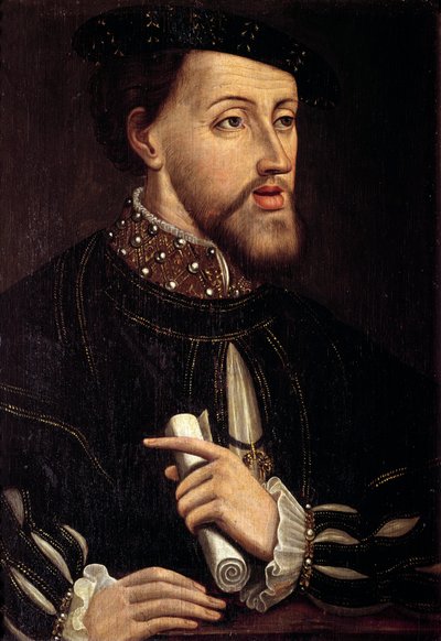 Retrato de Carlos V (1500-1558) Imperador da Alemanha Pintura da Escola de Espanhol. Século XVI de Spanish School