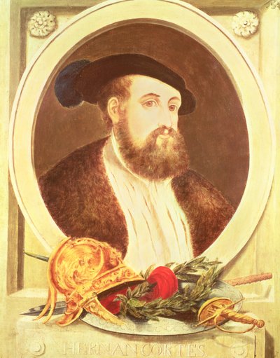 Retrato de Hernan Cortes (1485-1547) de Spanish School