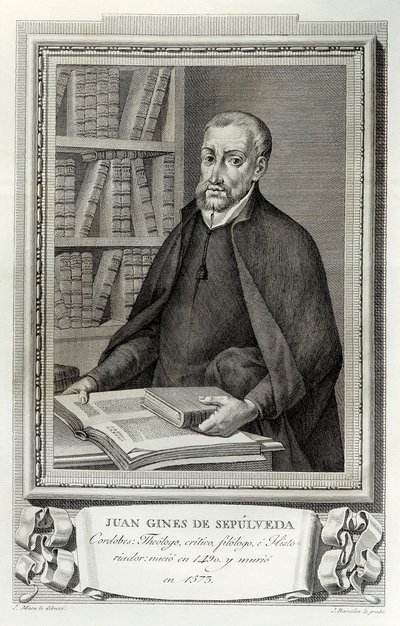 Retrato do humanista e religioso espanhol Juan Gines de Sepulveda (1490-1573) de Spanish School