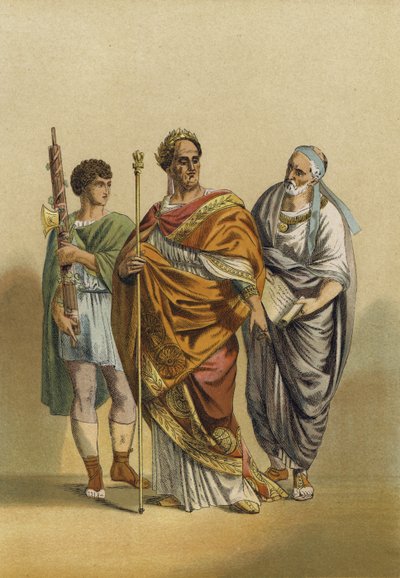Sacerdote romano de Júpiter e seus assistentes de Spanish School