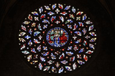 Rosácea retratando a Assunção da Virgem, c.1460 de Spanish School