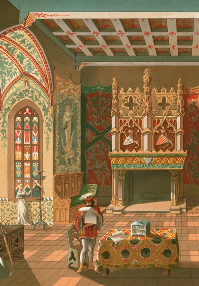 Salão de um castelo feudal de Spanish School