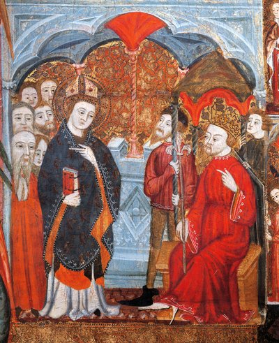 São Lázaro recebe os primeiros cristãos de Marselha na presença do rei da Provença de Spanish School